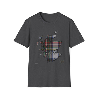 Tartan Ecosse Carte Softstyle T-Shirt Unisexe - Stewart Dress Tartan Tee 