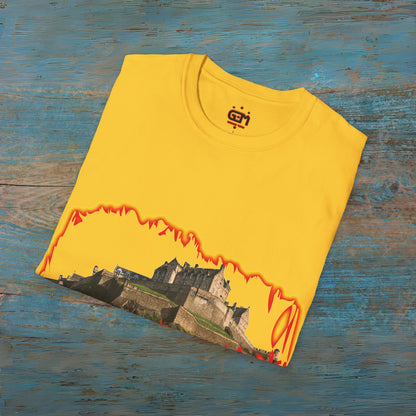 Edinburgh Castle Photo Fire Effect Unisex T-Shirt