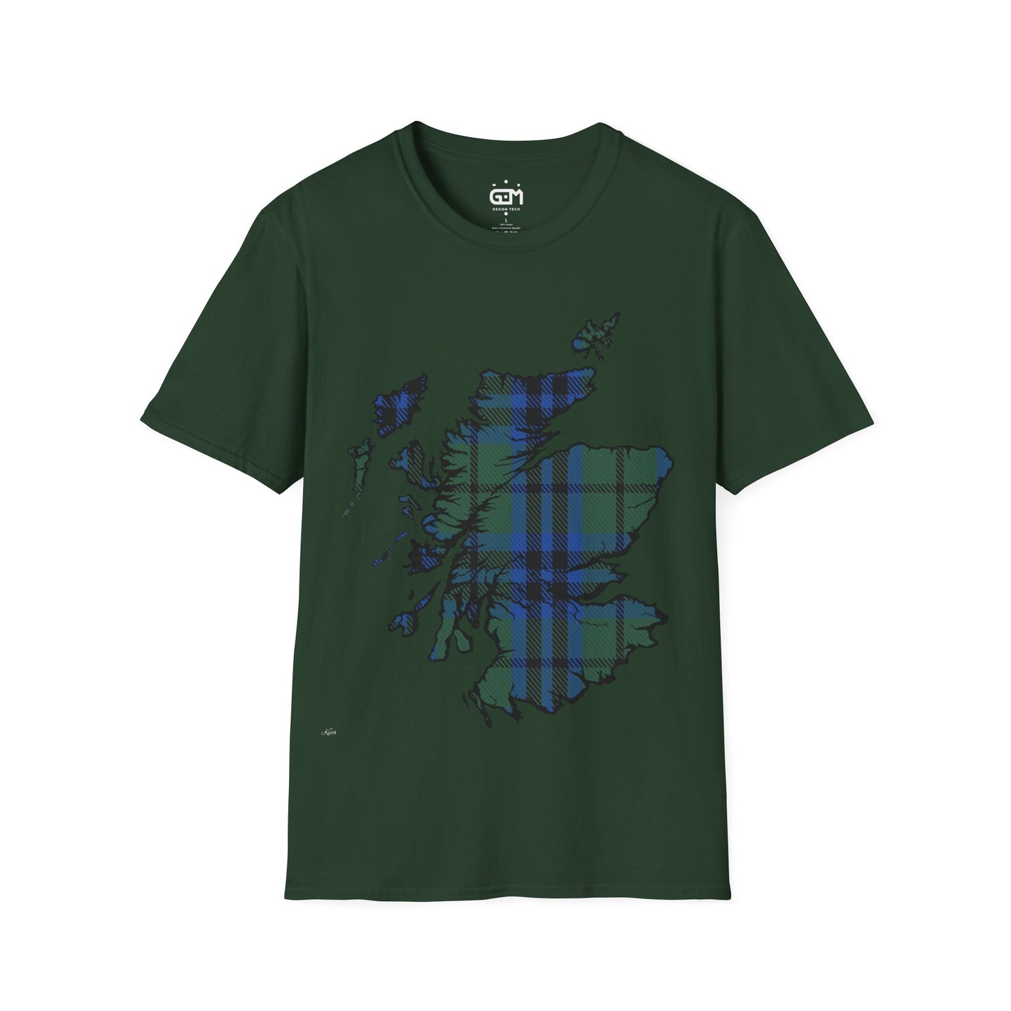 Scotland Tartan Map Softstyle Unisex T-Shirt, Keith Tartan, Various Colours