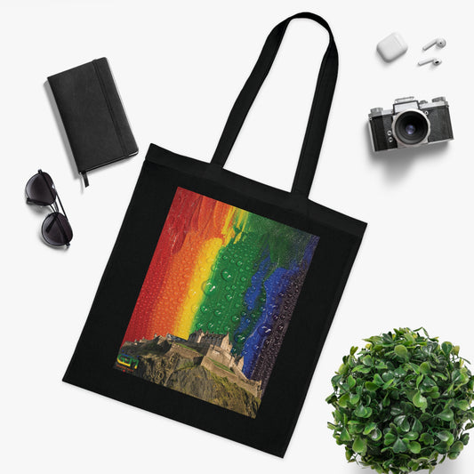 Edinburgh Castle Pride Rain Sky Cotton Tote Bag