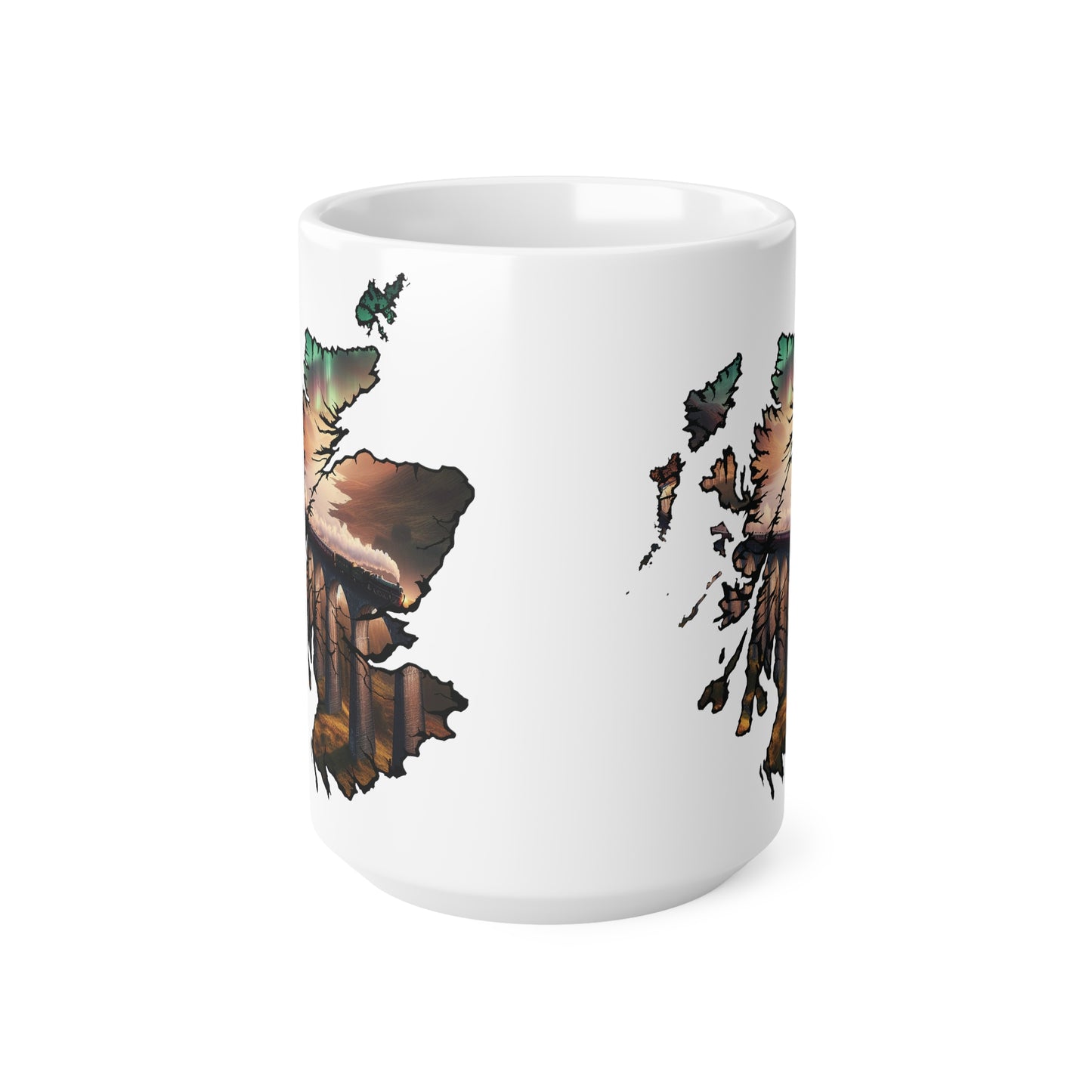 Glenfinnan Viaduct Scotland Map Mug, Coffee Cup, Tea Cup, Scottish Art, Scottish Landmark, Scenery, Nature, White