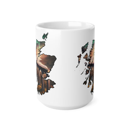 Glenfinnan Viaduct Scotland Map Mug, Coffee Cup, Tea Cup, Scottish Art, Scottish Landmark, Scenery, Nature, White