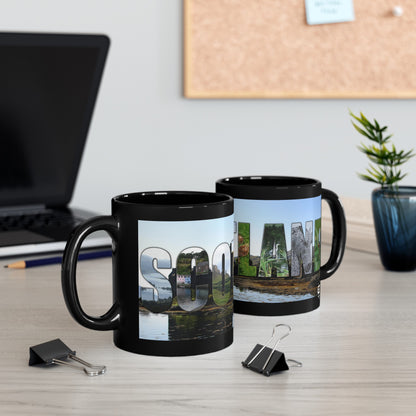 Eilean Donan Castle Scotland Mug, Coffee Cup, Tea Cup, Scottish Art, Scottish Landmarks, Scottish Nature, Black