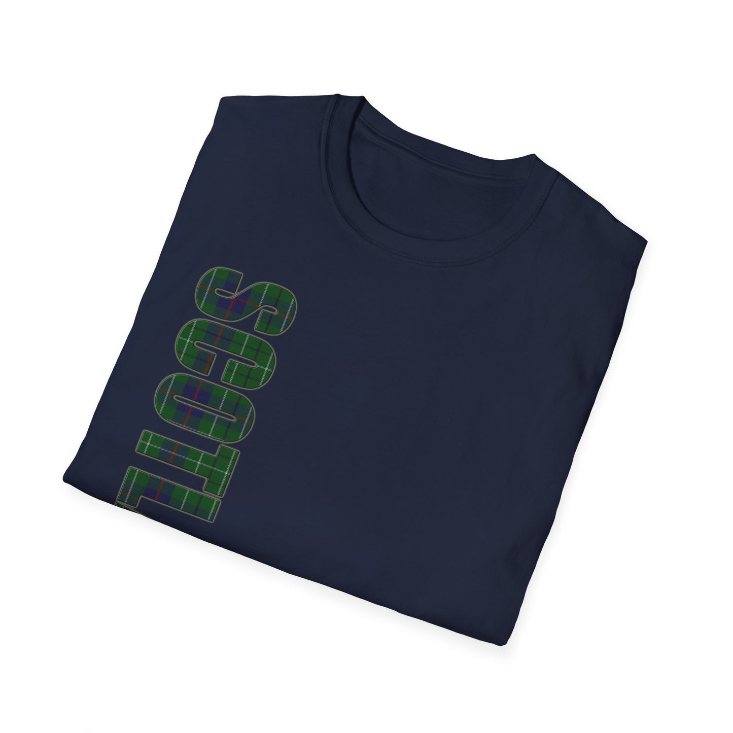 Tartan Scotland Lettering Softstyle Unisex T-Shirt, Duncan Tartan Tee