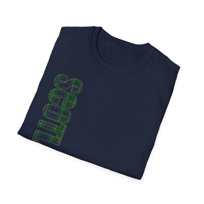 Tartan Scotland Lettering Softstyle Unisex T-Shirt, Duncan Tartan Tee