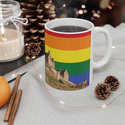 Edinburgh Castle Pride Progress Sky Photo Mug, White