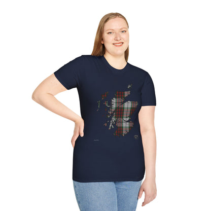 Tartan Scotland Map Softstyle T-Shirt unisexe - Fraser Dress Tartan Tee 