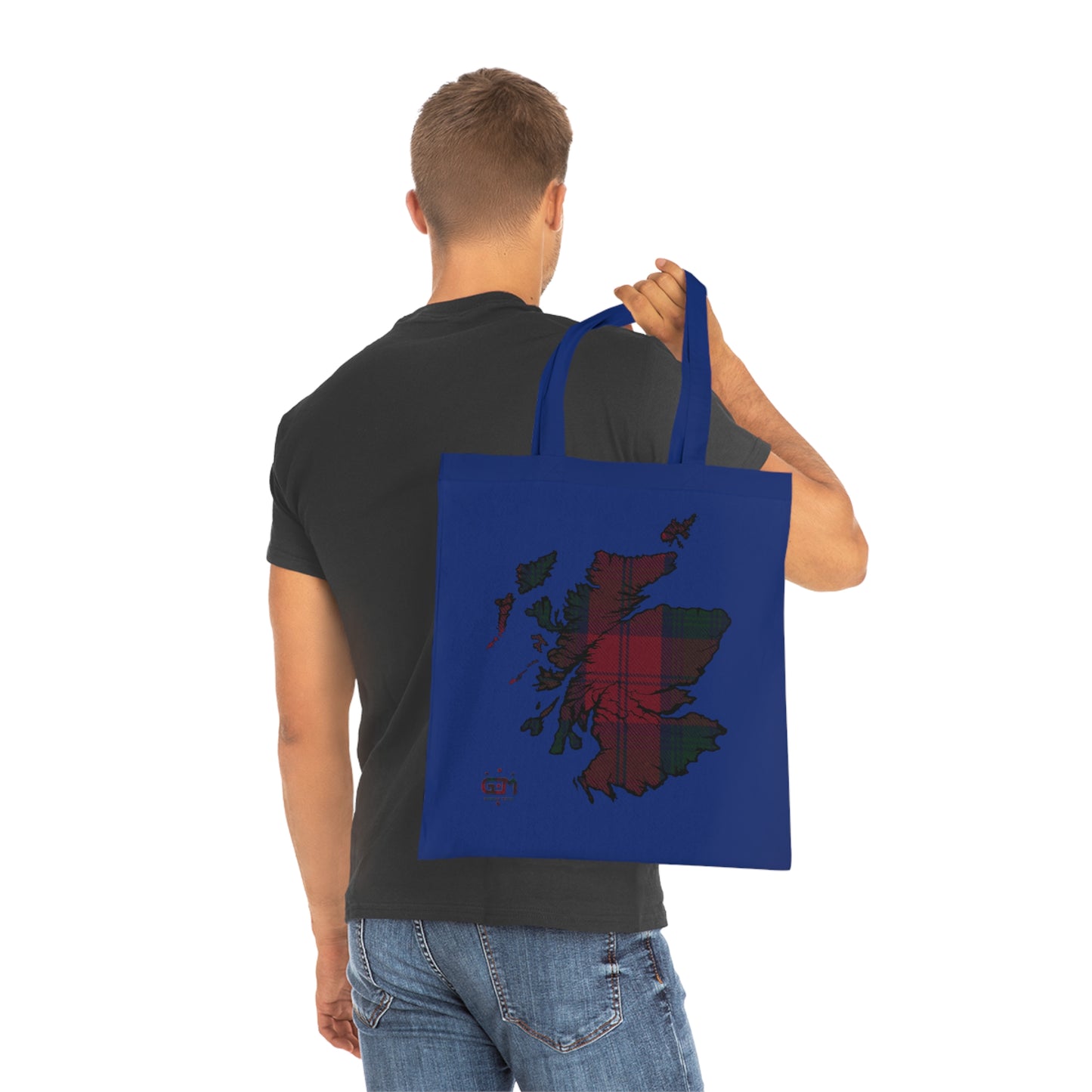 Reversible Scotland Tartan Map Cotton Tote Bag - Lindsay Tartan