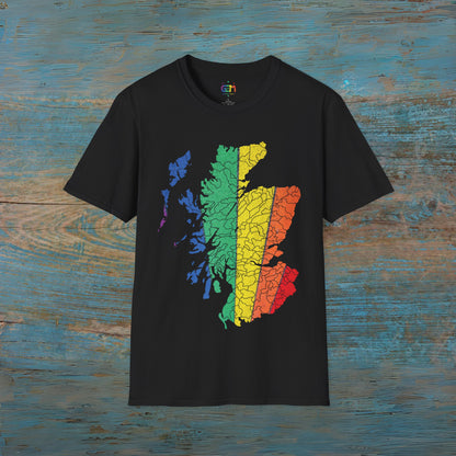 Pride Road Clan Regions Scotland Map Unisex T-Shirt, Various Colours