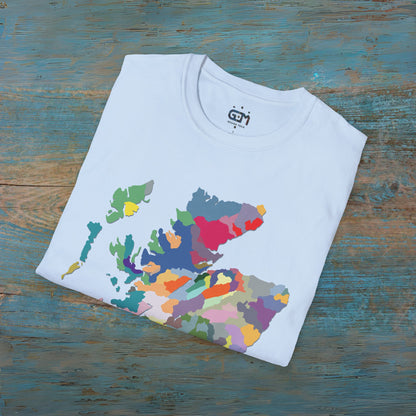 Scotland Clan Map Softstyle T-Shirt, Unisex Tee, Scotland Shirt, Various Colours