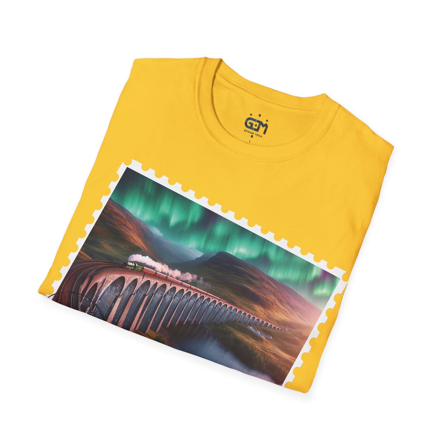 Postcard Glenfinnan Viaduct Art Softstyle T-Shirt, Unisex Tee, Scotland Shirt, Various Colours