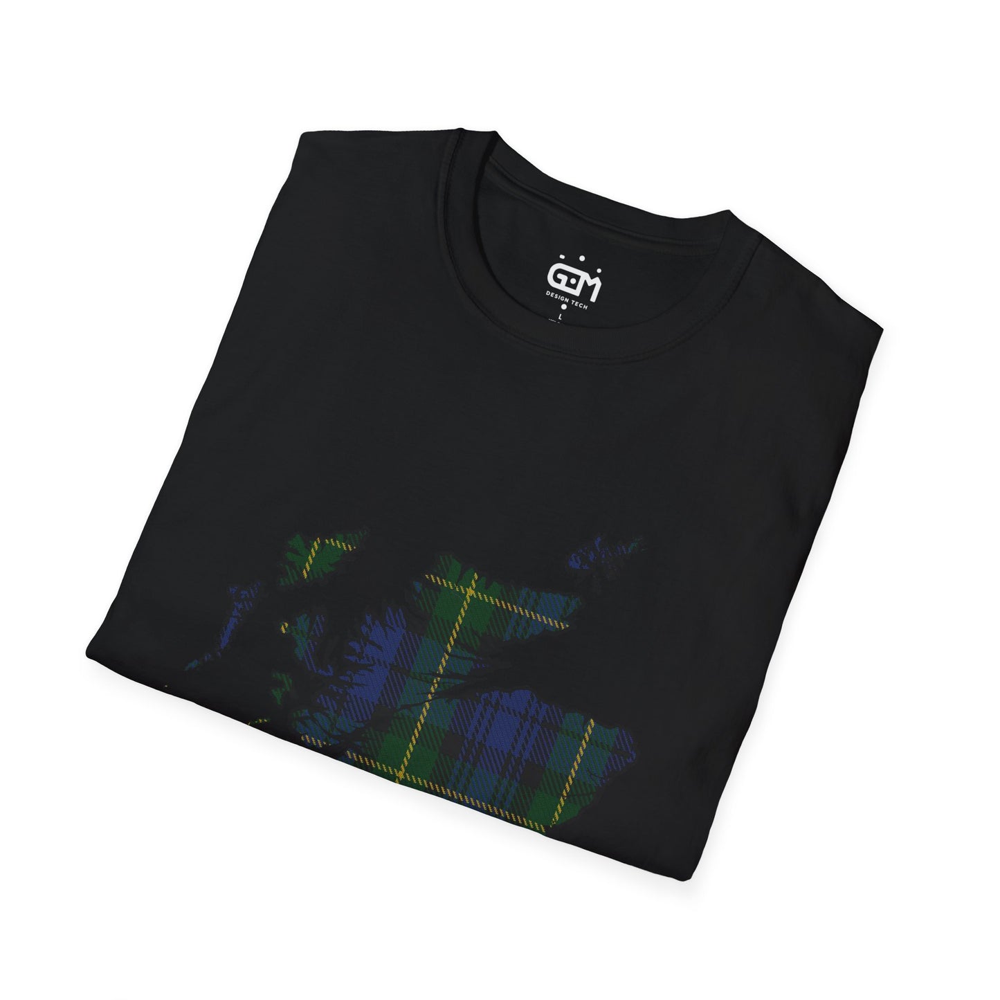 Scotland Tartan Map Softstyle Unisex T-Shirt - Gordon Tartan Tee