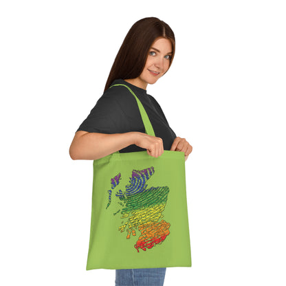 Scotland Pride Fingerprint Clan Map Cotton Tote Bag