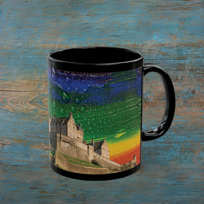 Edinburgh Castle Pride Rain Sky Photo Mug, Black