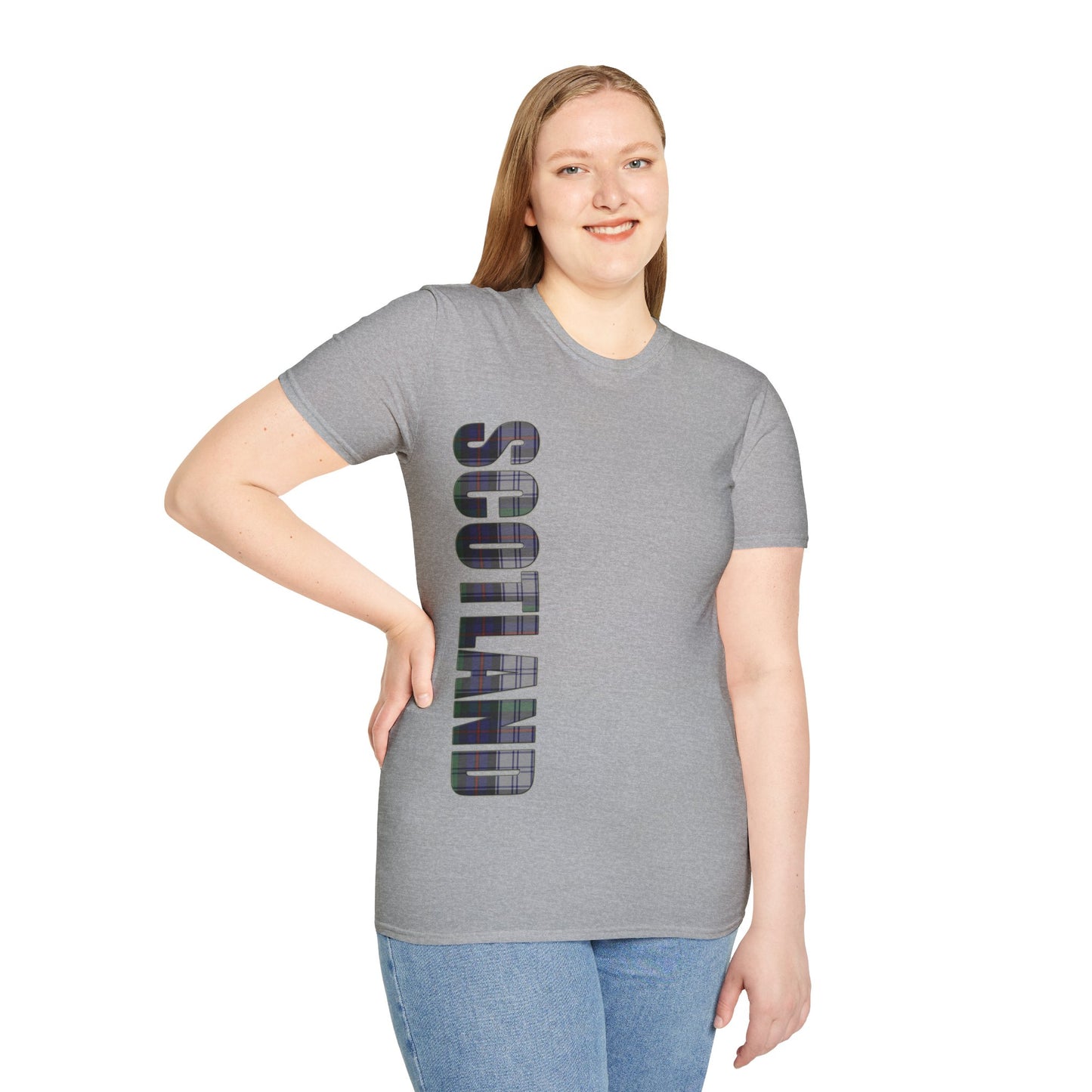 Scotland Lettering Argyle Dress Tartan Softstyle T-Shirt, Unisex Tee, Various Colours