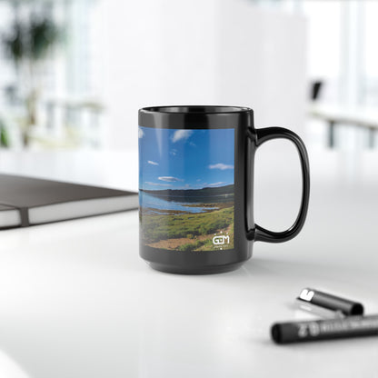 Holy Isle from Arran Photo Mug, Black