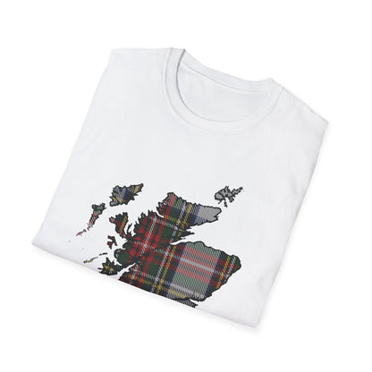 Tartan Ecosse Carte Softstyle T-Shirt Unisexe - Stewart Dress Tartan Tee 