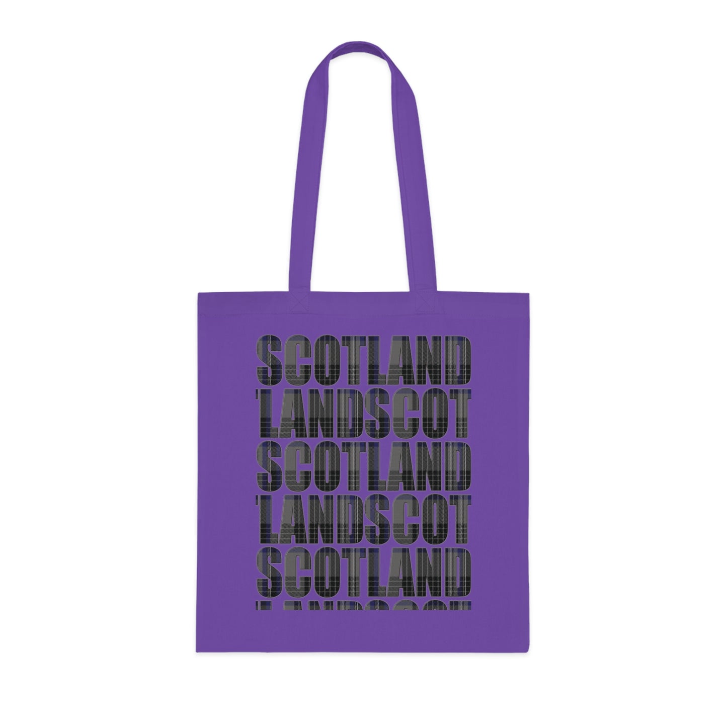 Reversible Scotland Tartan Map Cotton Tote Bag - Hood Tartan