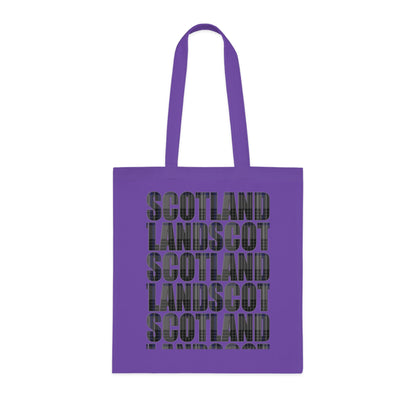 Reversible Scotland Tartan Map Cotton Tote Bag - Hood Tartan