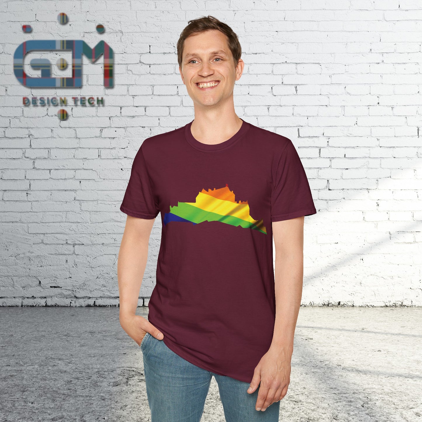 Edinburgh Castle Pride Flag Art Unisex T-Shirt