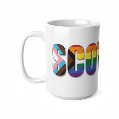 Scotland Lettering Pride Progress Mug, White