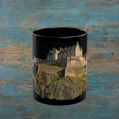 Edinburgh Castle on the Rock Photo Mug, Black