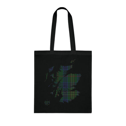 Reversible Scotland Tartan Map Cotton Tote Bag - Kennedy Tartan