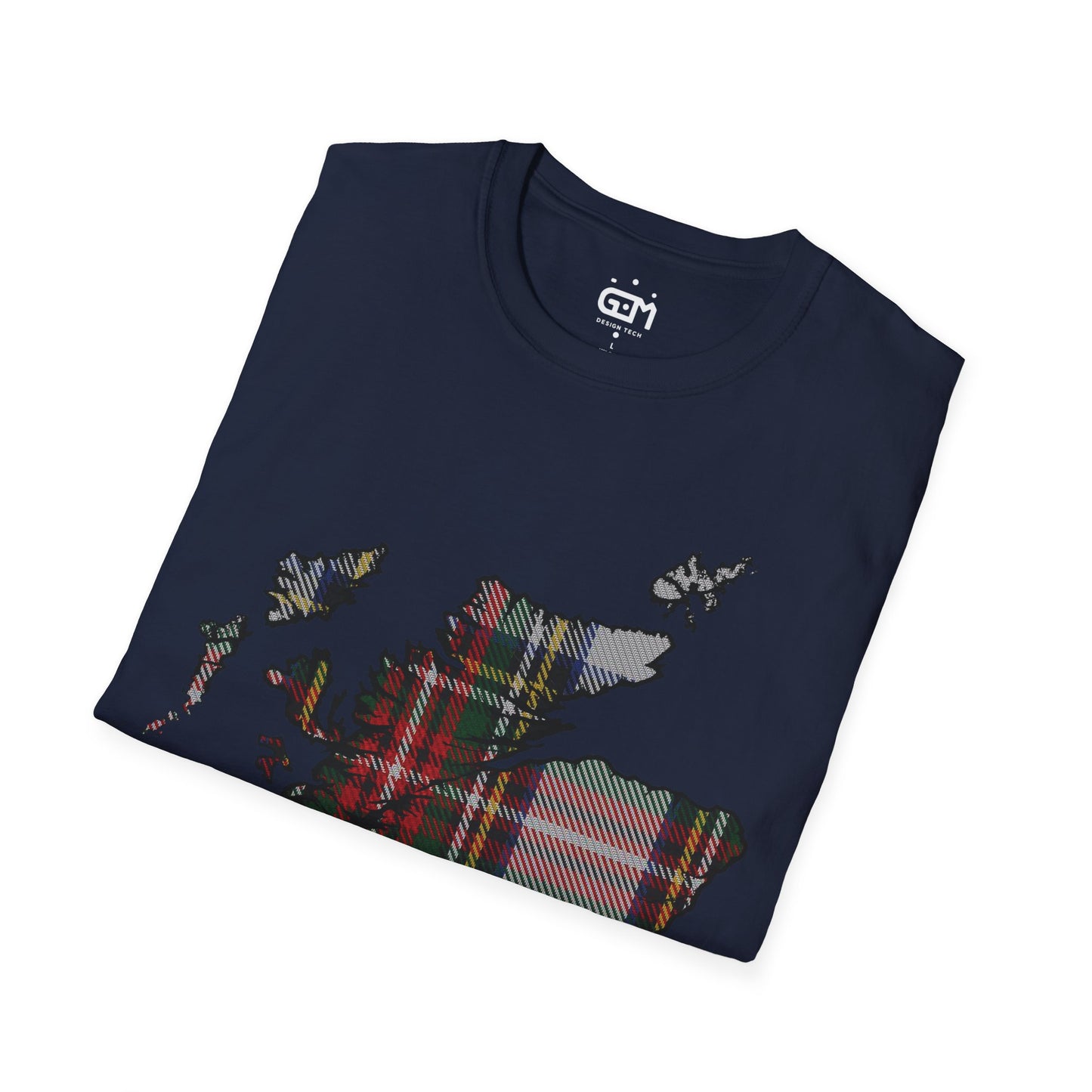 Scotland Tartan Map Softstyle Unisex T-Shirt, Stewart Dress Tartan, Various Colours