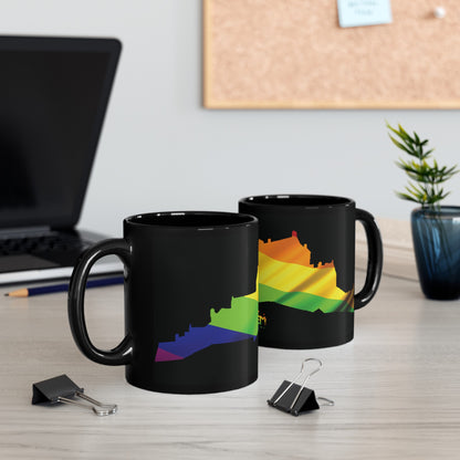 Edinburgh Castle Pride Flag Art Mug, Black