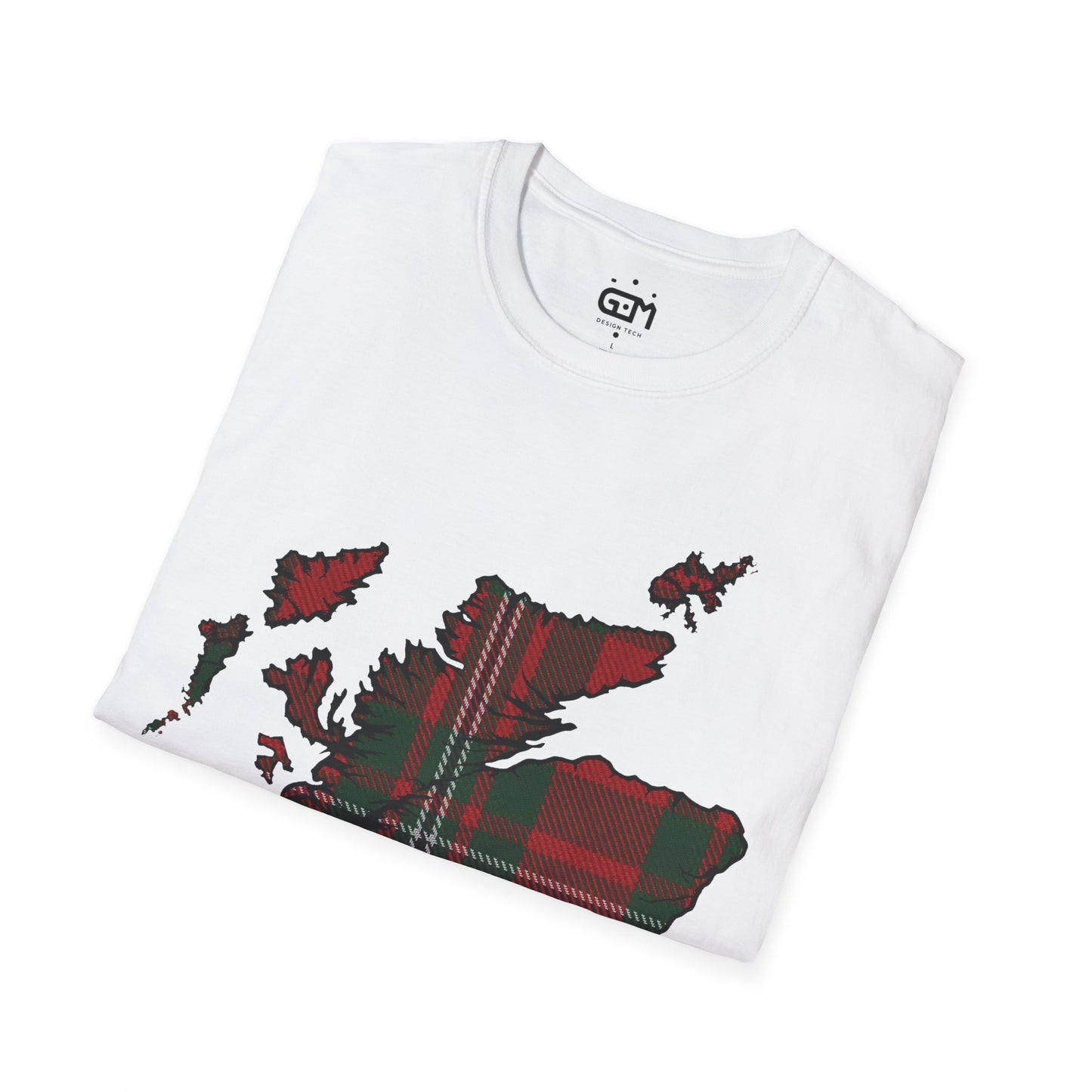 Scotland Tartan Map Softstyle Unisex T-Shirt, MacGregor Tartan, Various Colours