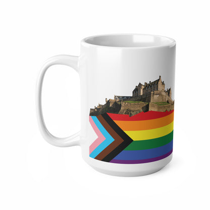 Pride Progress Rock Edinburgh Castle Photo Mug, White