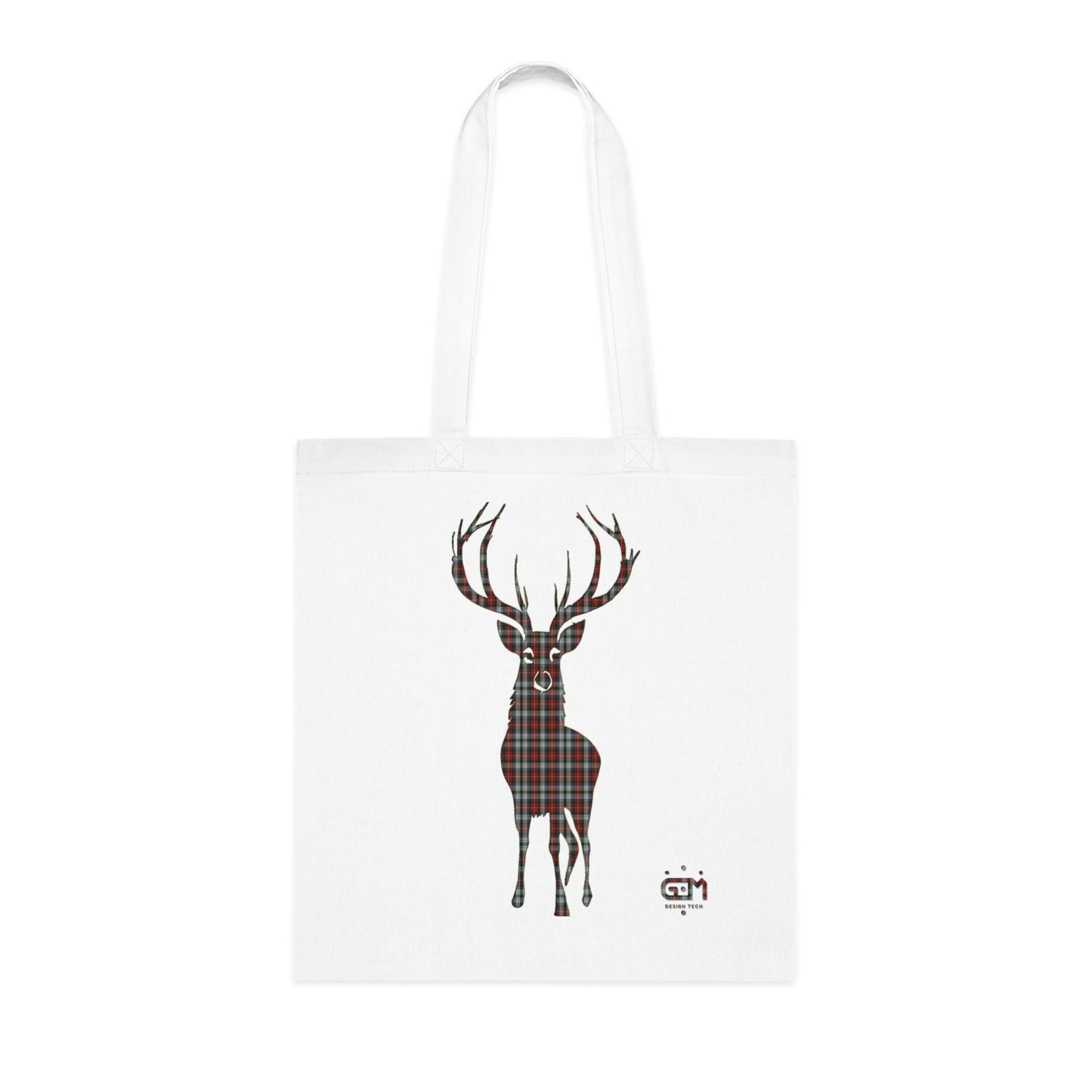 Reversible Scotland Tartan Stag Cotton Tote Bag - Stewart Tartan