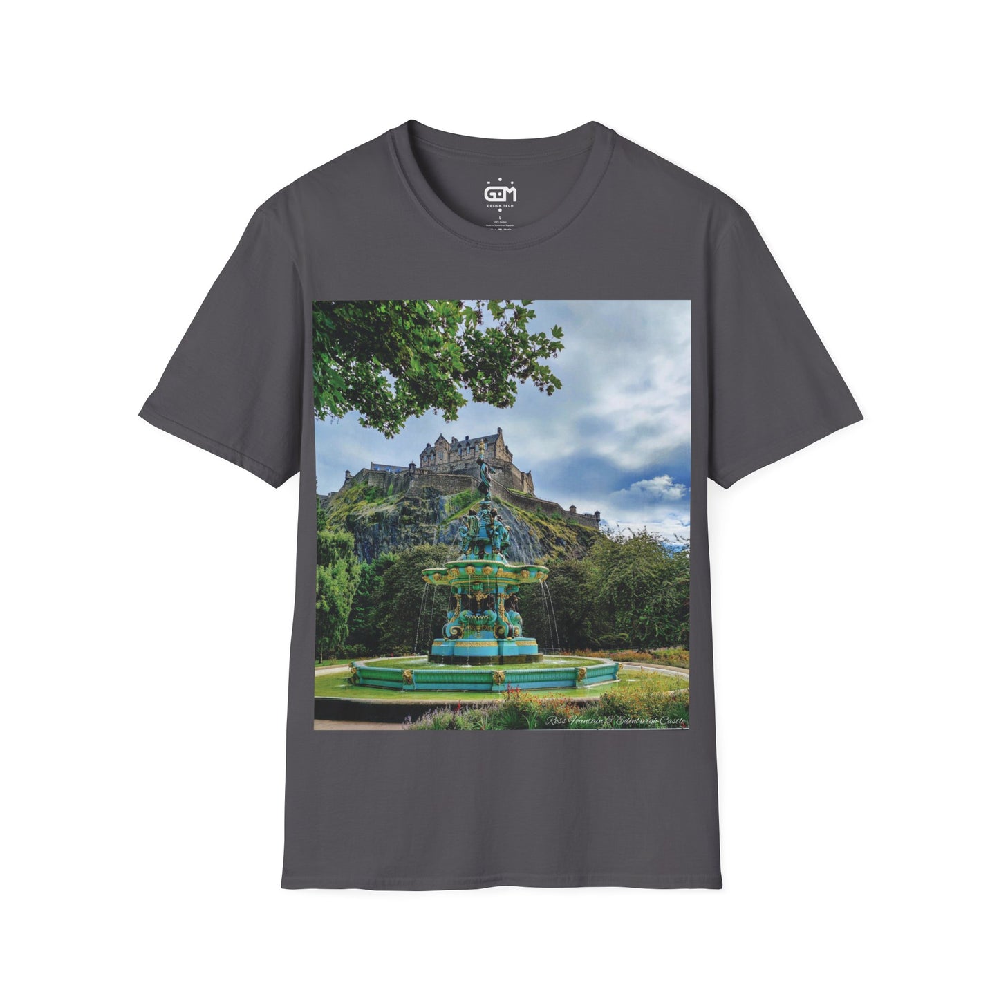 Ross Fountain & Edinburgh Castle Photo Softstyle T-Shirt, Unisex Tee, Various Colours