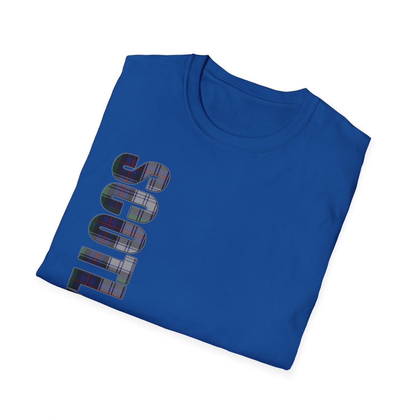 Tartan Scotland Lettering Softstyle Unisex T-Shirt, Argyle Dress Tartan Tee