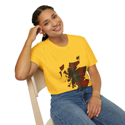 Scotland Tartan Map Softstyle Unisex T-Shirt - MacGregor Tartan Tee