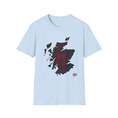 Tartan Scotland Map Softstyle Unisex T-Shirt - Lindsay Tartan Tee