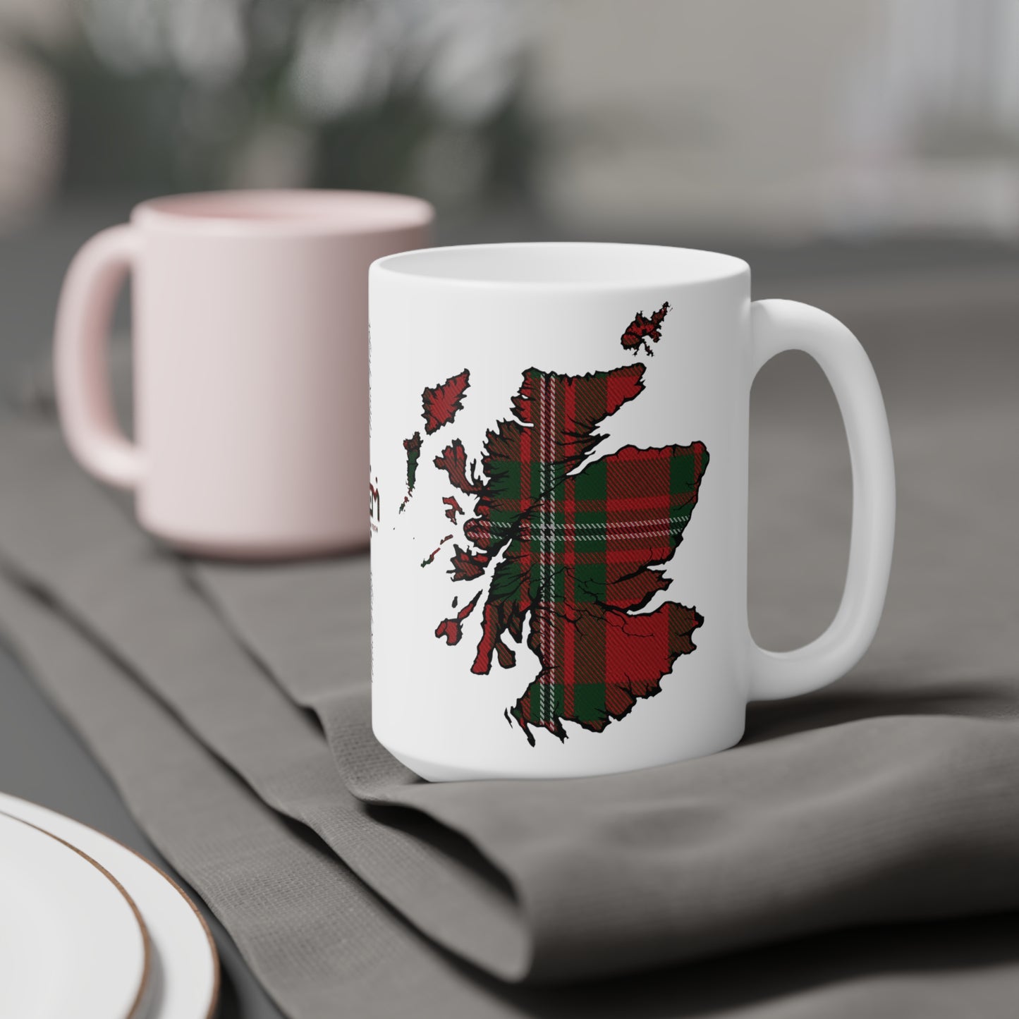 Scotland Tartan Map Mug - MacGregor Tartan, Various Sizes