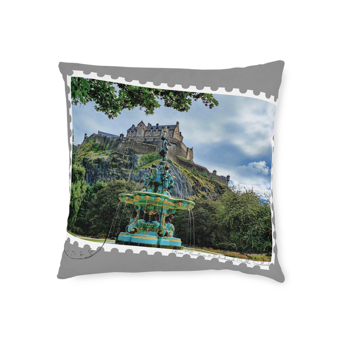 Ross Fountain Photo Stamp Square Cushion, Various Sizes