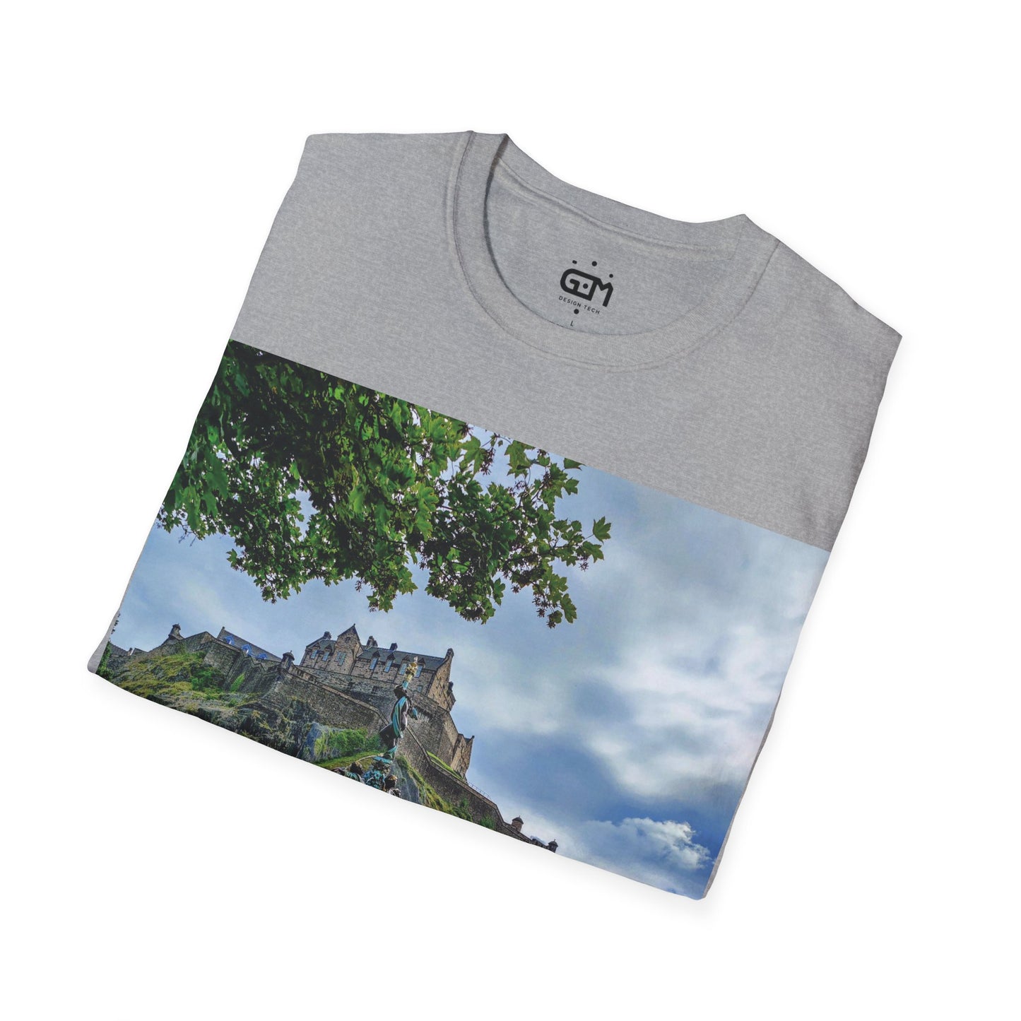 Ross Fountain & Edinburgh Castle Photo Softstyle T-Shirt, Unisex Tee, Various Colours