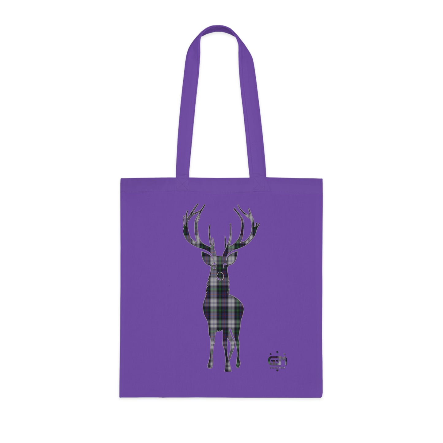 Reversible Scotland Tartan Stag Cotton Tote Bag - Argyle Dress Tartan