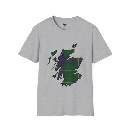 Scotland Tartan Map Softstyle Unisex T-Shirt - Duncan Tartan Tee