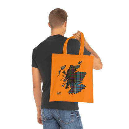 Reversible Scotland Tartan Map Cotton Tote Bag - Anderson Tartan