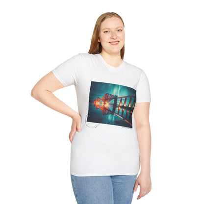 Postcard Forth Rail Bridge Art Softstyle T-Shirt, Unisex Tee, Scotland Shirt, Various Colours