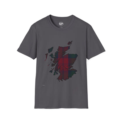 Scotland Tartan Map Softstyle Unisex T-Shirt - Lindsay Tartan Tee