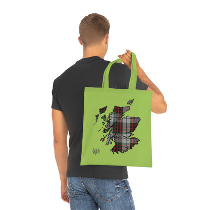 Reversible Scotland Tartan Map Cotton Tote Bag - Fraser Tartan