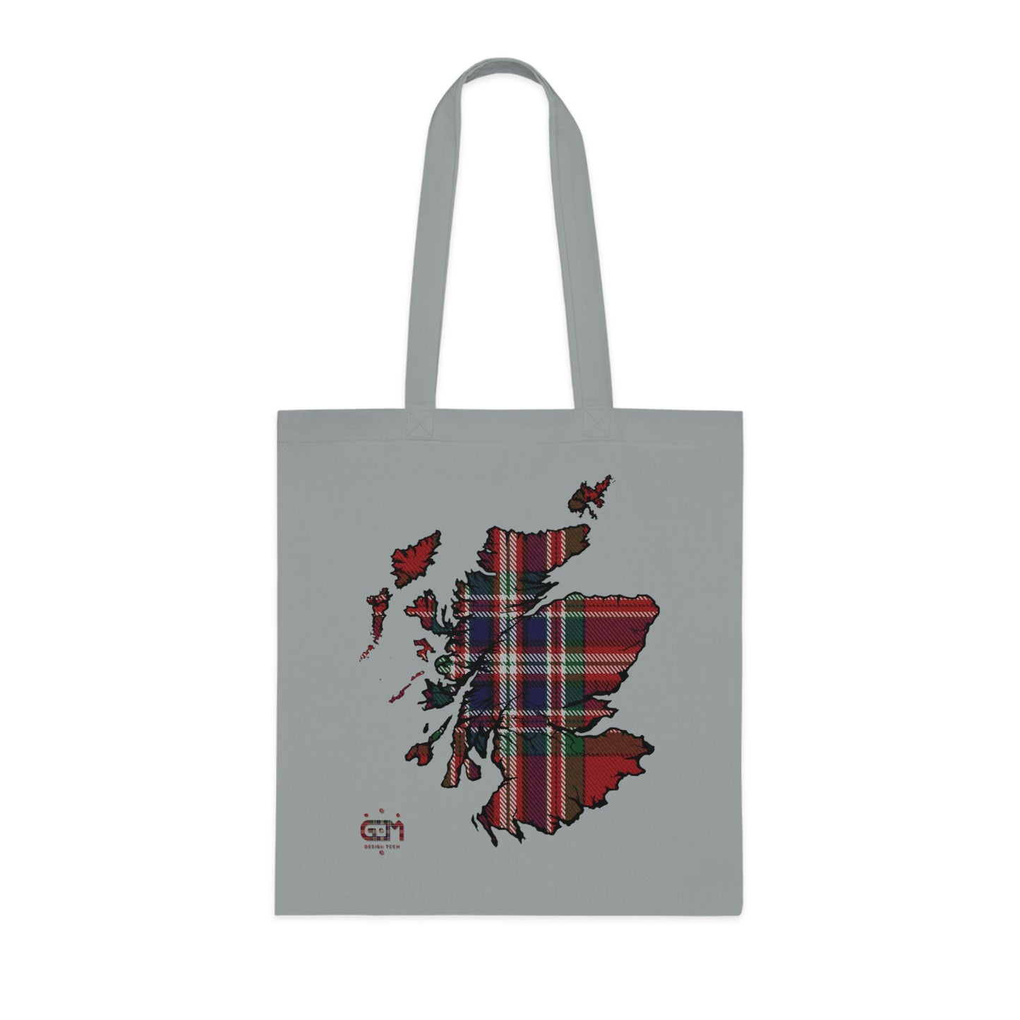 Reversible Scotland Tartan Map Cotton Tote Bag - MacFarlane Tartan