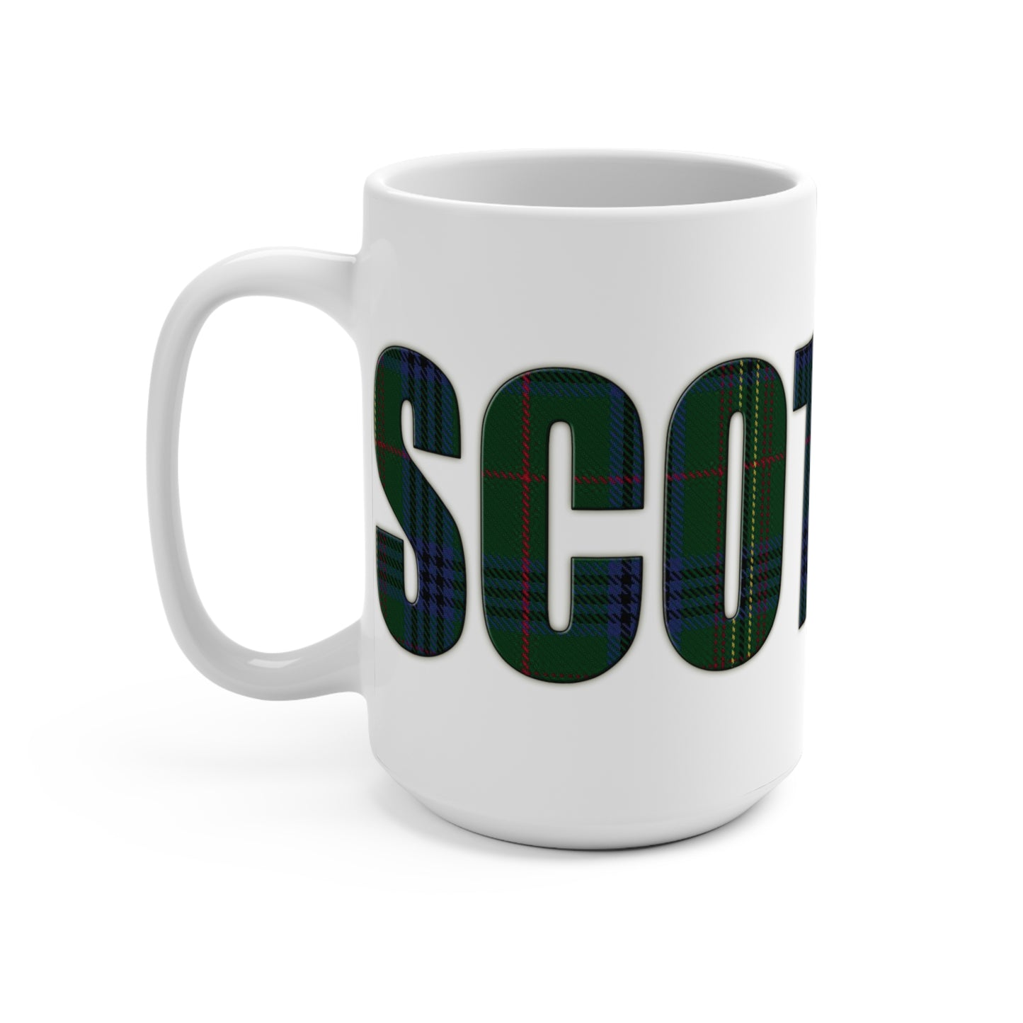 Scotland Lettering Tartan Mug 15oz, Kennedy Tartan