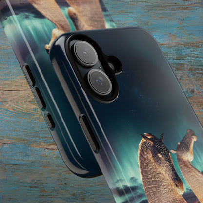 Kelpies Northern Lights Art Variant Phone Case, Scotland, Apple