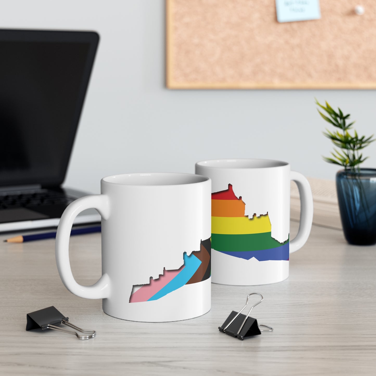 Edinburgh Castle Pride Progress Art Mug, White