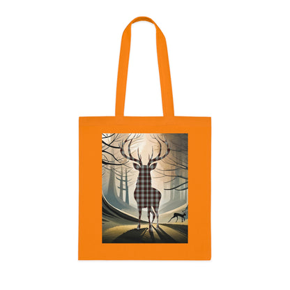 Reversible Scotland Tartan Stag Cotton Tote Bag - Fraser Tartan